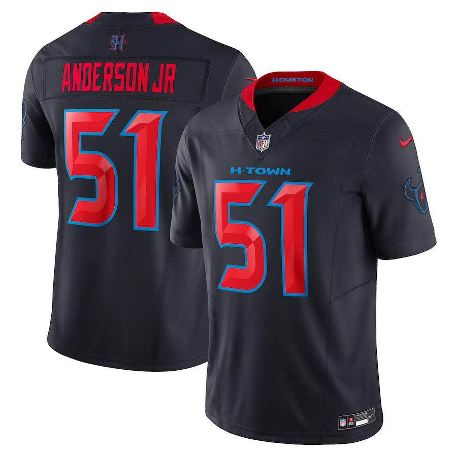 Men Houston Texans #51 Will Anderson Jr. Nike Navy 2nd Alternate Vapor F.U.S.E. Limited NFL Jersey->->NFL Jersey